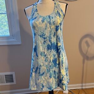 Blue and Yellow Sleeveless Dress